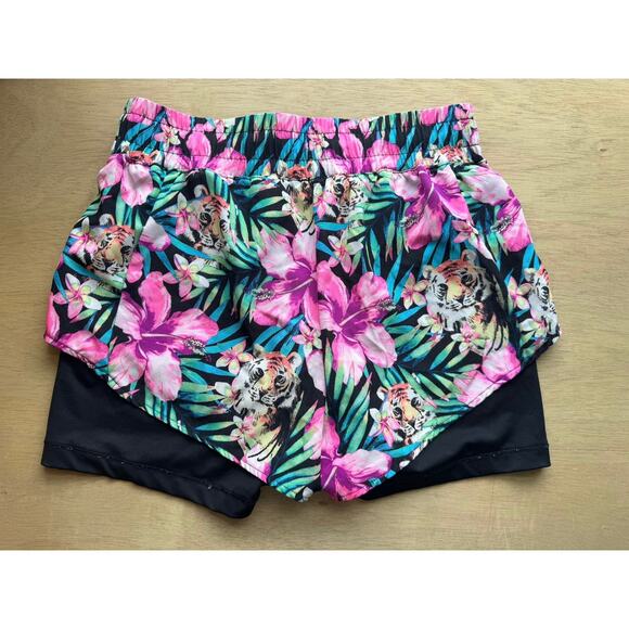 AVÍA Juniors XL Legging Shorts Animal Print Floral Activewear Tiger Jungle - Picture 2 of 3